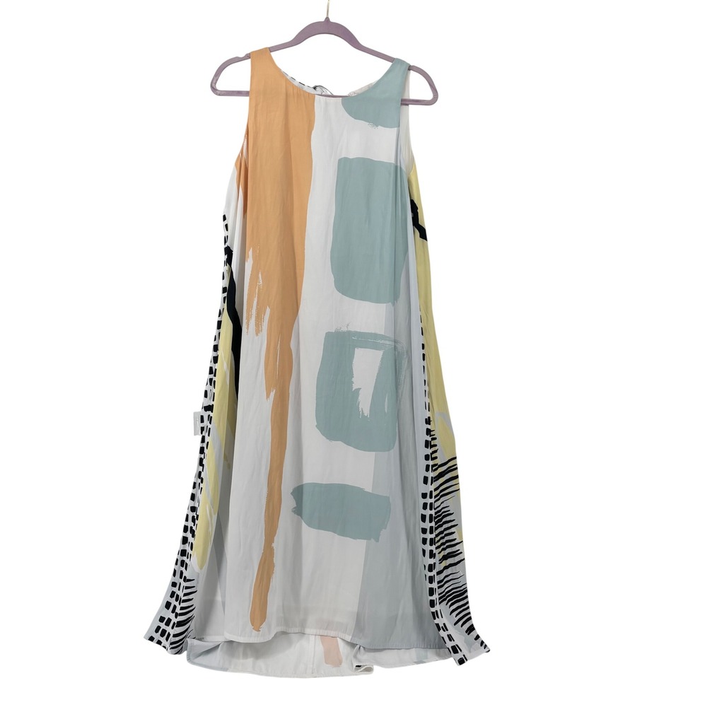 Chico's Abstract Print Sleeveless     Size 1 US 8/10 Tie Back Trapeze Dress